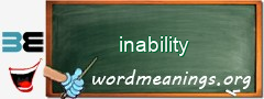 WordMeaning blackboard for inability